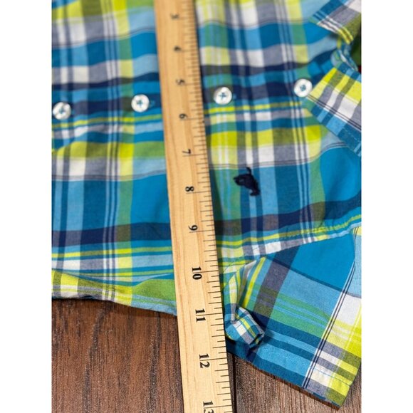 Wrangler Button Up One Piece Body Suit Blue & Yellow Plaid 18 Months Cotton - Picture 7 of 8